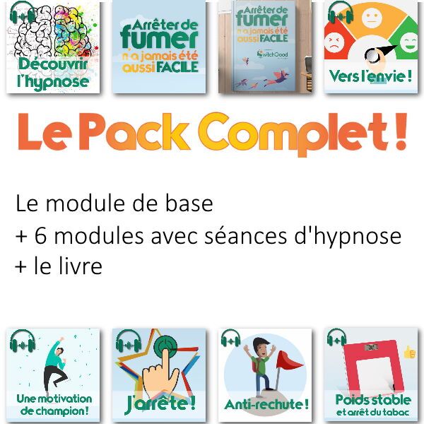 Pack complet pour arrêter de fumer avec le livre de la méthode Switchgood